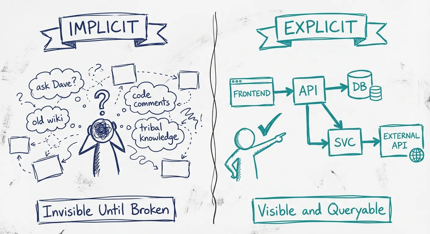 Implicit vs explicit dependencies comparison