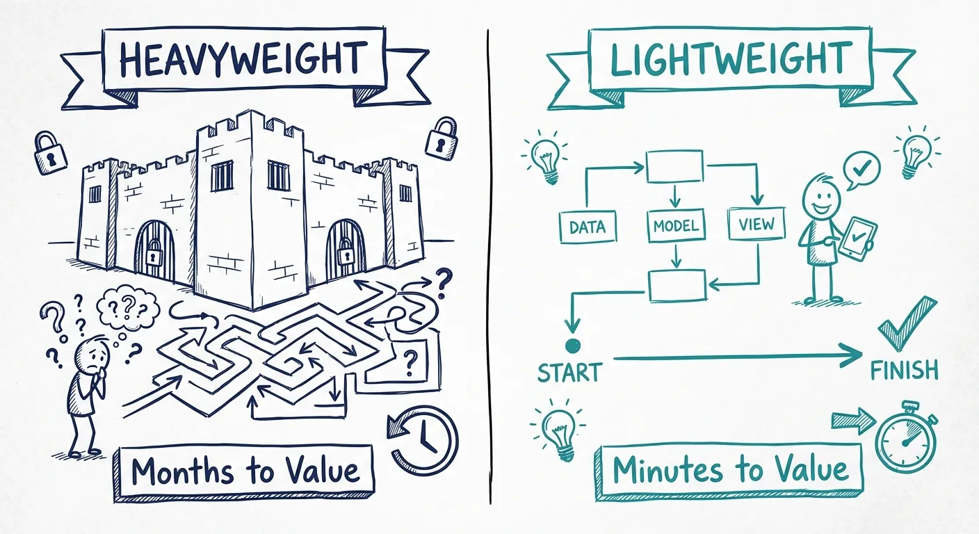 Heavyweight enterprise tools versus lightweight alternatives